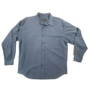 Eddie Bauer Blue HoundsTooth Long Sleeve Shirts Men's Long Large Some Defects